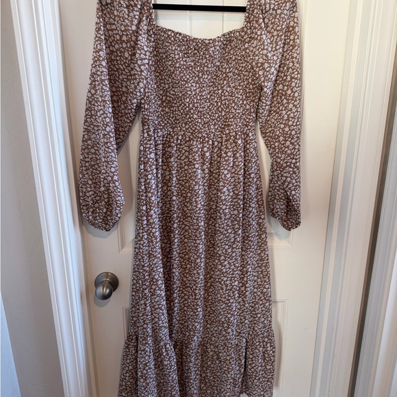 Jessica Simpson Floral Long Sleeve Dress - Brown - Picture 4 of 4